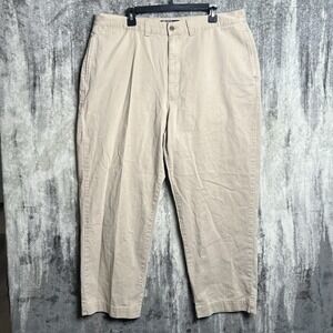 Vintage Polo Ralph Lauren Pants Mens 40x30 Beige Chino Pleated Cuffed